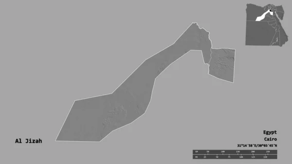 Форма Ель Джиза Провінції Єгипту Столицею Ізольованою Твердому Тлі Масштаб — стокове фото