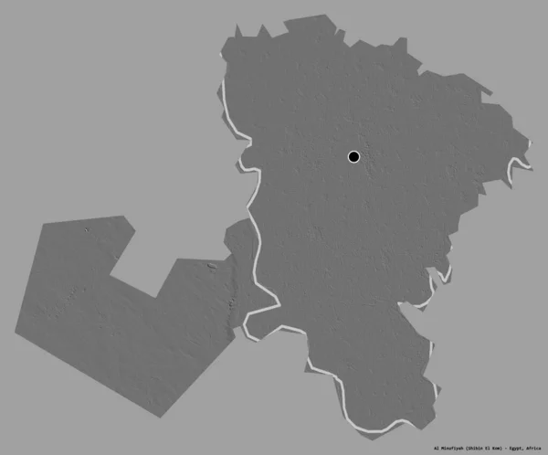 Forma Minufiyah Governatorato Egitto Con Sua Capitale Isolata Uno Sfondo — Foto Stock