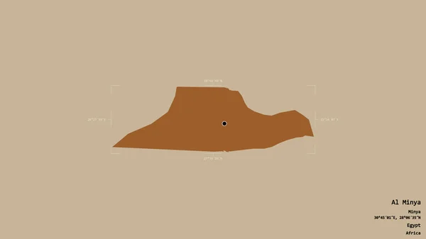 Район Аль Минья Провинция Египет Изолирован Твердом Фоне Геореференцированной Граничной — стоковое фото