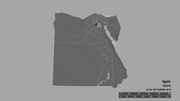 Forma Desnaturalizada Egipto Con Capital División Regional Principal Zona Separada —  Fotos de Stock