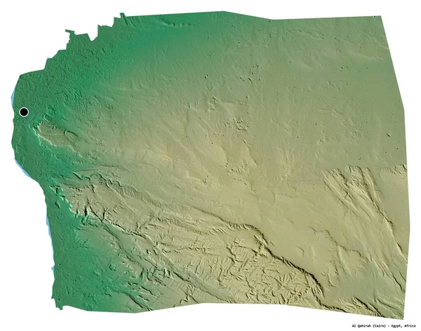 エジプトの統治者アル カヒラーの形で その首都は白い背景に隔離されています 地形図 3Dレンダリング — ストック写真