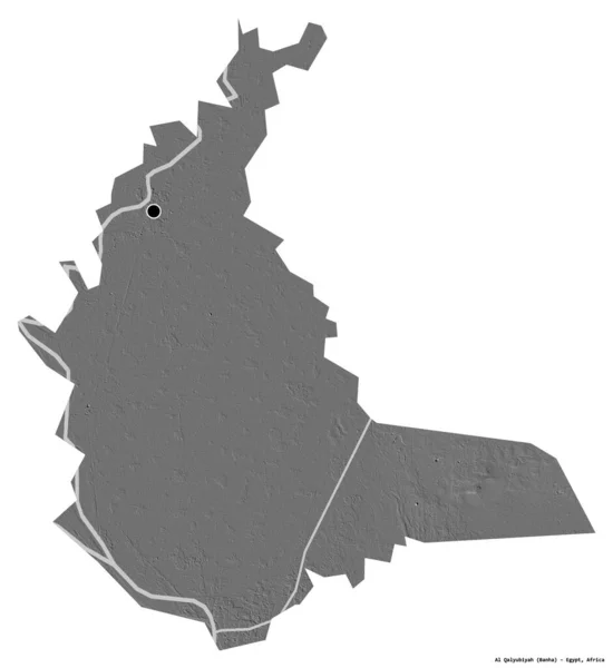 エジプトの統治者アル カリブヤの形で その首都は白い背景に隔離されています 標高マップ 3Dレンダリング — ストック写真