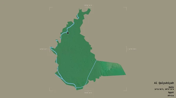 Área Qalyubiyah Provincia Egipto Aislada Sobre Fondo Sólido Una Caja —  Fotos de Stock