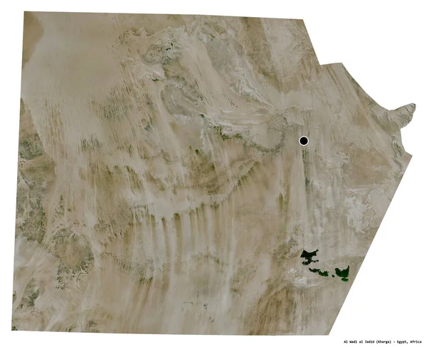 Forma Wadi Jadid Gobernación Egipto Con Capital Aislada Sobre Fondo —  Fotos de Stock