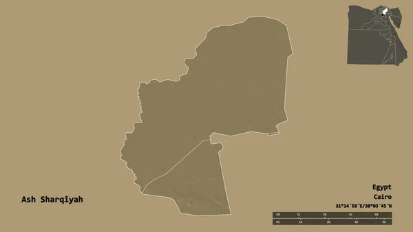 Forma Ceniza Sharqiyah Provincia Egipto Con Capital Aislada Sobre Fondo — Foto de Stock