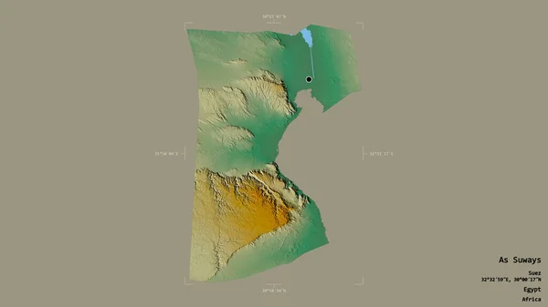 Oblast Suways Egyptský Guvernér Izolovaná Pevném Pozadí Georeferencovaném Hraničním Poli — Stock fotografie