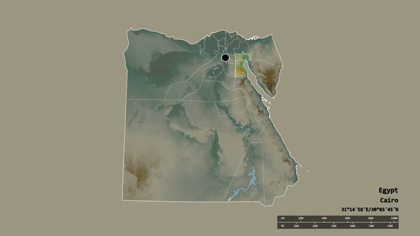 Forma Desnaturalizada Egipto Con Capital División Regional Principal Zona Separada —  Fotos de Stock