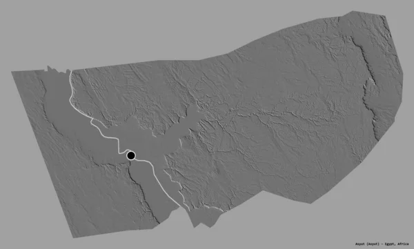 Form Asyut Guvernör Egypten Med Sin Huvudstad Isolerad Solid Färg — Stockfoto