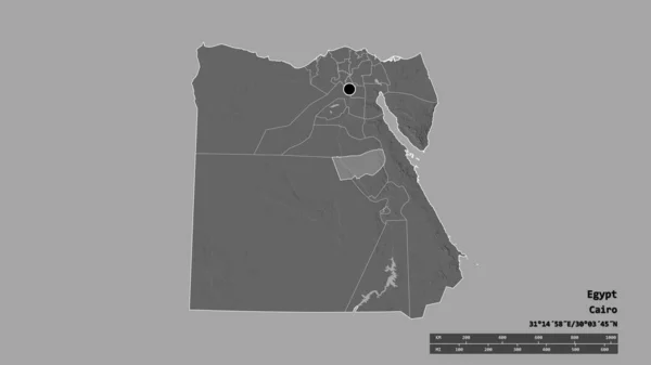 Αφυδατωμένο Σχήμα Της Αιγύπτου Πρωτεύουσα Κύρια Περιφερειακή Διαίρεση Και Την — Φωτογραφία Αρχείου