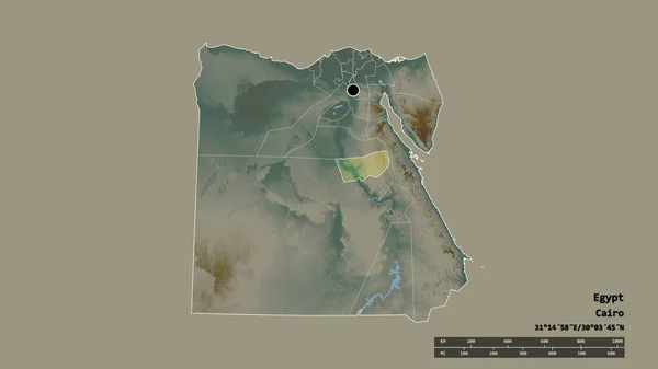 수도인 이집트의 형태와 구분과 지역이 있었다 라벨이요 렌더링 — 스톡 사진