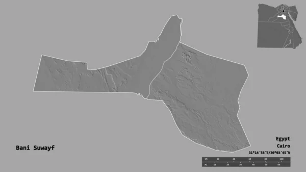 Forma Bani Suwayf Governadoria Egito Com Sua Capital Isolada Fundo — Fotografia de Stock