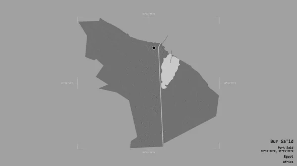 Oblast Bur Egyptský Guvernér Izolovaný Pevném Pozadí Georeferencované Hraniční Oblasti — Stock fotografie