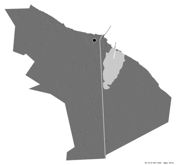 エジプトの統治者バー サイドの形で その首都は白い背景に孤立しています 標高マップ 3Dレンダリング — ストック写真