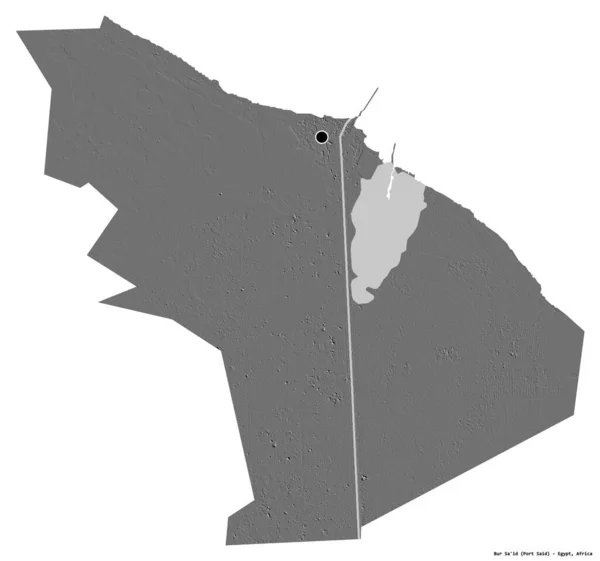 Форма Бур Саїда Провінції Єгипту Столицею Ізольованою Білому Тлі Білевелівська — стокове фото