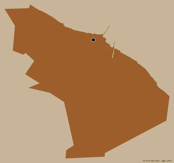 Форма Бур Саїда Провінції Єгипту Столицею Ізольованою Суцільному Кольоровому Тлі — стокове фото