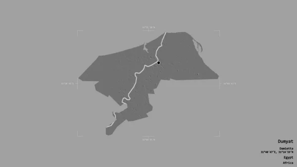 Площадь Думят Провинция Египет Изолирована Твердом Фоне Геореференцированной Граничной Коробке — стоковое фото
