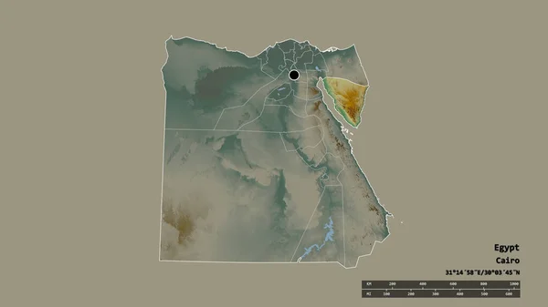 Forma Desolata Dell Egitto Con Sua Capitale Principale Divisione Regionale — Foto Stock