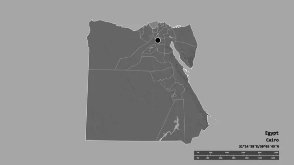수도인 이집트의 형태와 그리고 카프르 애쉬샤이크 지역이다 라벨이요 렌더링 — 스톡 사진