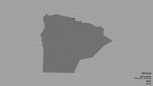 Area Matrouh Governorate Egypt Isolated Solid Background Georeferenced Bounding Box — Stock Photo, Image