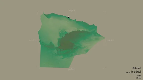 Área Matrouh Gobernación Egipto Aislada Sobre Sólido Fondo Una Caja — Foto de Stock