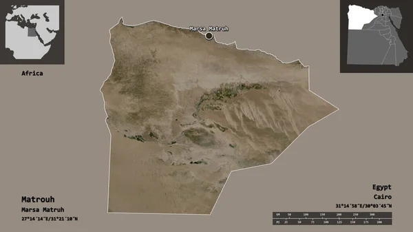 Shape Matrouh Gouvernement Von Ägypten Und Seine Hauptstadt Entfernungsskala Vorschau — Stockfoto