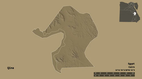Σχήμα Της Qina Κυβερνήτου Της Αιγύπτου Κεφάλαιό Της Απομονωμένο Στέρεο — Φωτογραφία Αρχείου