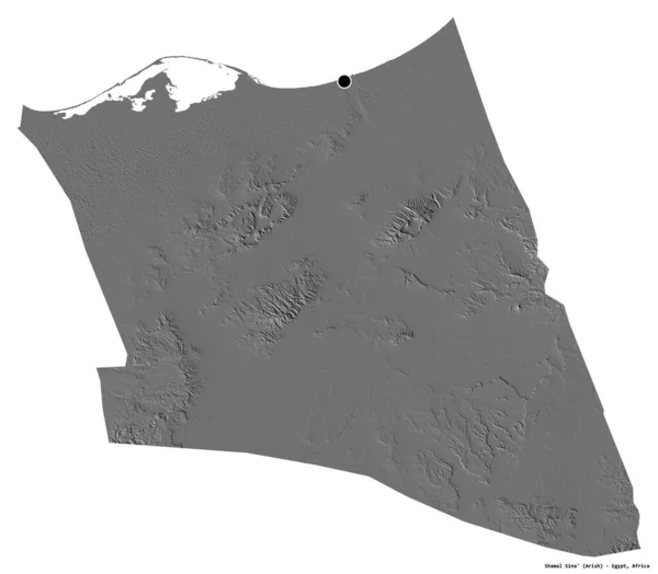 Форма Шамаль Сина Провинция Египет Столицей Изолированы Белом Фоне Карта — стоковое фото