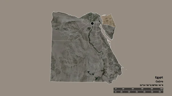 Απολιθωμένο Σχήμα Της Αιγύπτου Πρωτεύουσα Κύρια Περιφερειακή Διαίρεση Και Την — Φωτογραφία Αρχείου