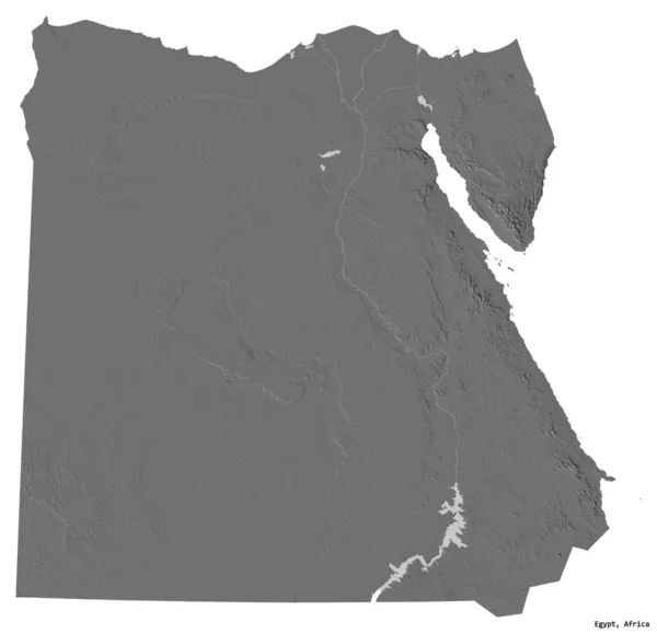 Forma Egipto Con Capital Aislado Sobre Fondo Blanco Mapa Elevación — Foto de Stock