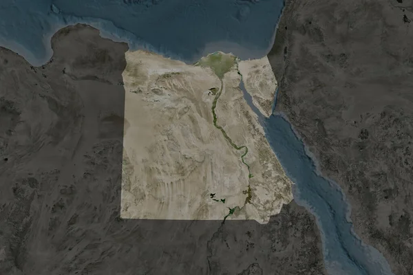 Gestalt Ägyptens Getrennt Durch Die Entwässerung Benachbarter Gebiete Satellitenbilder Rendering — Stockfoto