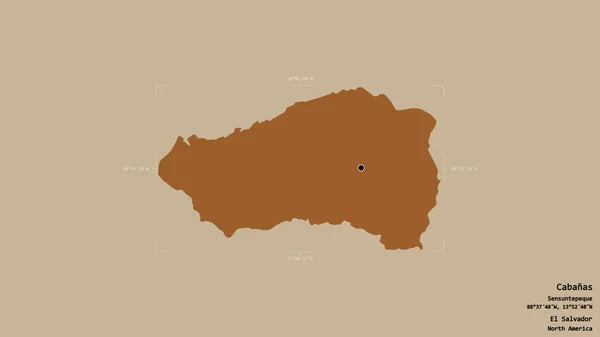 Район Кабанас Департамент Сальвадора Изолирован Твердом Фоне Геометрической Коробке Метки — стоковое фото