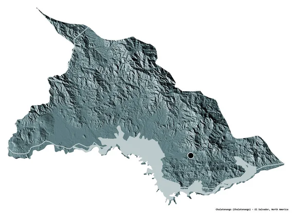 Forma Chalatenango Departamento Salvador Con Capital Aislada Sobre Fondo Blanco — Foto de Stock