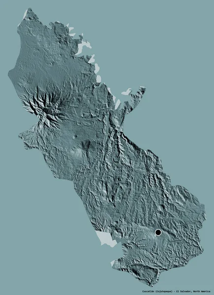 Kształt Cuscatlan Departament Salwadoru Jego Kapitału Izolowane Stałym Tle Koloru — Zdjęcie stockowe