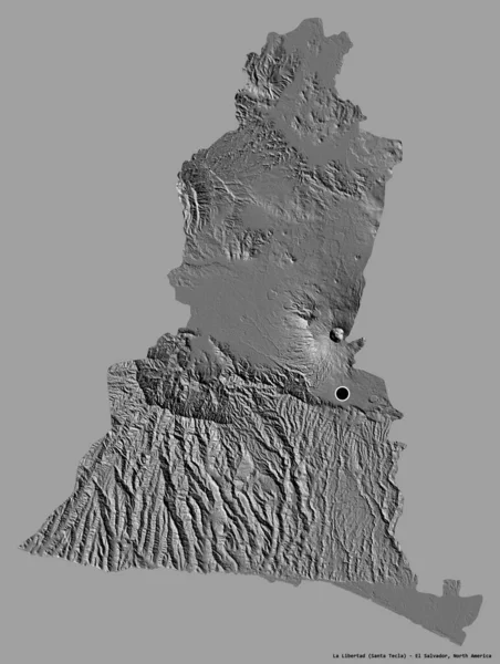 Gestalt Von Libertad Département Salvador Mit Seiner Hauptstadt Isoliert Auf — Stockfoto