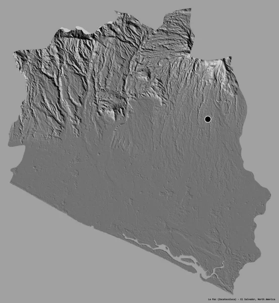 Kształt Paz Departament Salwadoru Jego Kapitału Izolowane Solidnym Tle Koloru — Zdjęcie stockowe