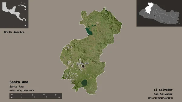 Form Santa Ana Departementet Salvador Och Dess Huvudstad Avståndsskala Förhandsvisningar — Stockfoto