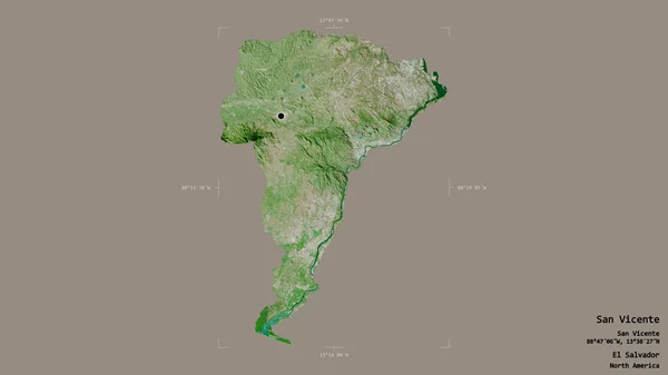 Området San Vicente Departementet Salvador Isolerat Solid Bakgrund Georefererad Avgränsningsbox — Stockfoto