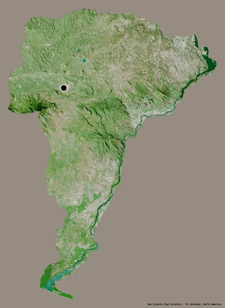 Форма Сан Висенте Департамент Сальвадора Столицей Изолированы Прочном Цветном Фоне — стоковое фото