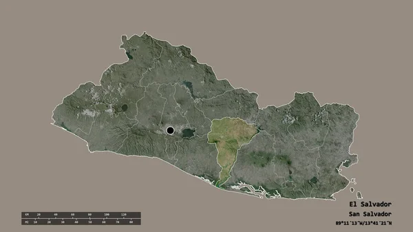 Başkenti Ana Bölgesel Bölümü Ayrılmış San Vicente Bölgesi Ile Salvador — Stok fotoğraf