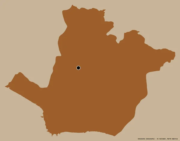 Форма Sonsonate Департамент Сальвадора Столицей Изолированы Прочном Цветном Фоне Состав — стоковое фото