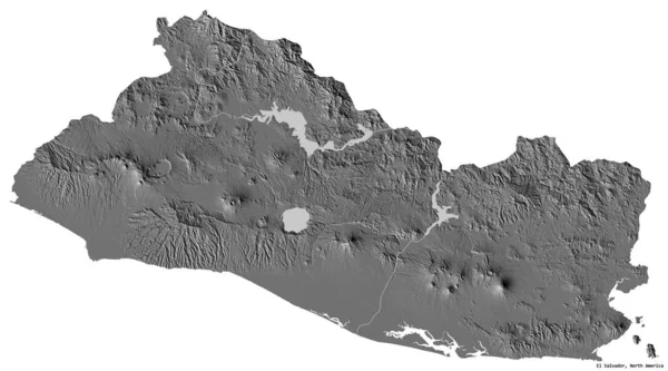 Forma Salvador Con Capital Aislado Sobre Fondo Blanco Mapa Elevación — Foto de Stock