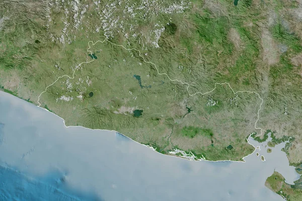 Zona Extinsă Conturat Salvador Imagini Prin Satelit Redare — Fotografie, imagine de stoc
