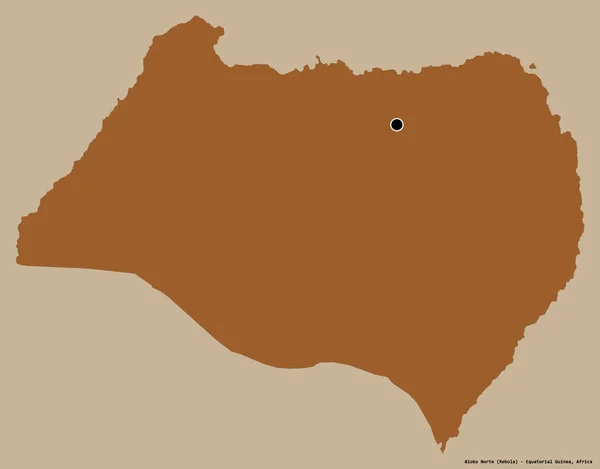 赤道几内亚比奥科北部省的形状 其首都以纯色背景隔离 图形纹理的组成 3D渲染 — 图库照片