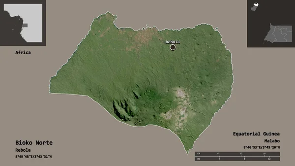 Form Von Bioko Norte Provinz Äquatorialguinea Und Seiner Hauptstadt Entfernungsskala — Stockfoto