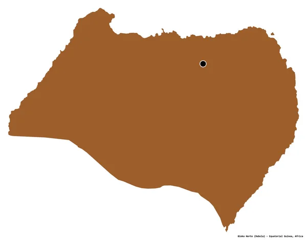 赤道ギニア州ビオコ ノルテ州の形で その首都は白い背景に孤立しています パターン化されたテクスチャの構成 3Dレンダリング — ストック写真