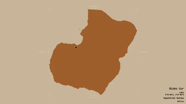 Area Bioko Sur Province Equatorial Guinea Isolated Solid Background Georeferenced — Stock Photo, Image