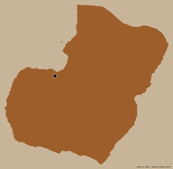 赤道几内亚比奥科苏尔省的形状 其首都以纯色背景隔离 图形纹理的组成 3D渲染 — 图库照片