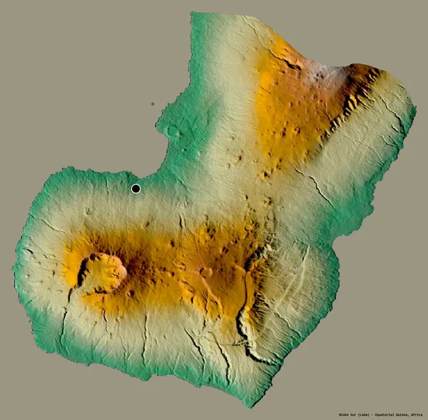 Form Von Bioko Sur Provinz Äquatorialguinea Mit Seiner Hauptstadt Isoliert — Stockfoto