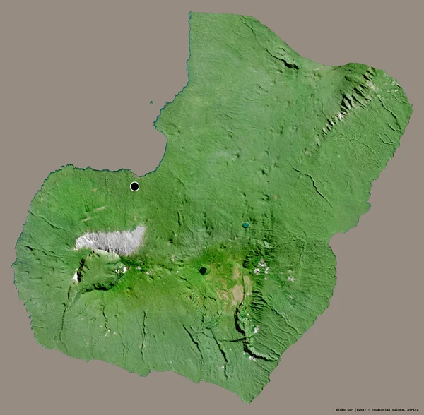 Forma Bioko Sur Província Guiné Equatorial Com Sua Capital Isolada — Fotografia de Stock