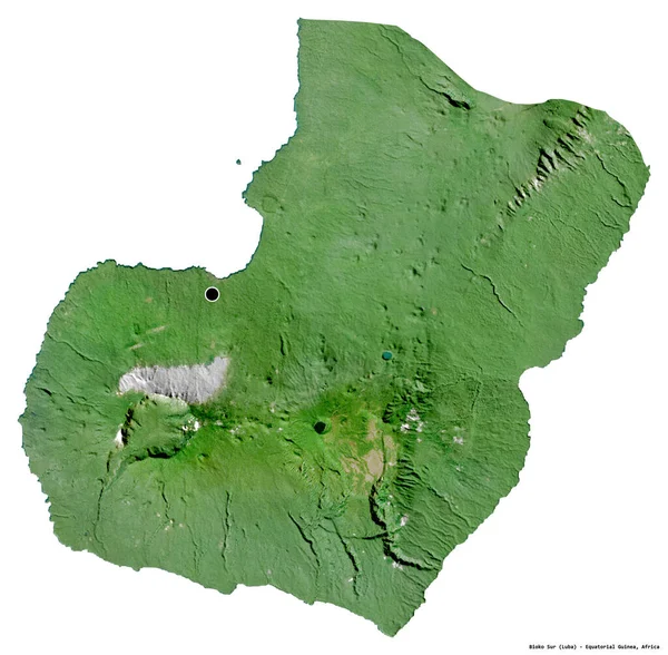 Form Bioko Sur Provinsen Ekvatorialguinea Med Dess Huvudstad Isolerad Vit — Stockfoto